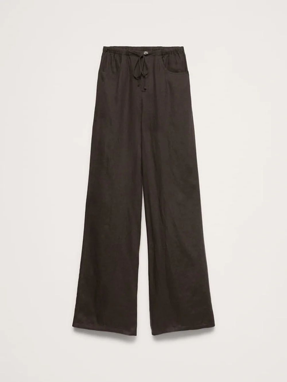 BANANA REPUBLIC THE STUDIO WIDE-LEG DRAWSTRING PANT IN LINEN